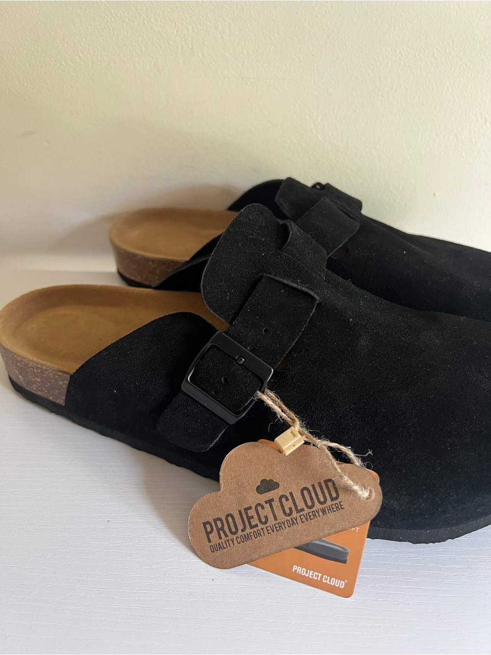 Project Cloud Black Suede Slip-On Clog Size 11 Wmns Size 9 Men’s